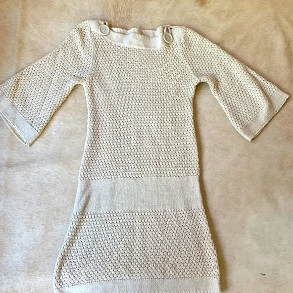 cream coloured sweater dress Full Size High Low Long Sleeve Boucle Sweater Dress for Women in Cream Color Cream / S